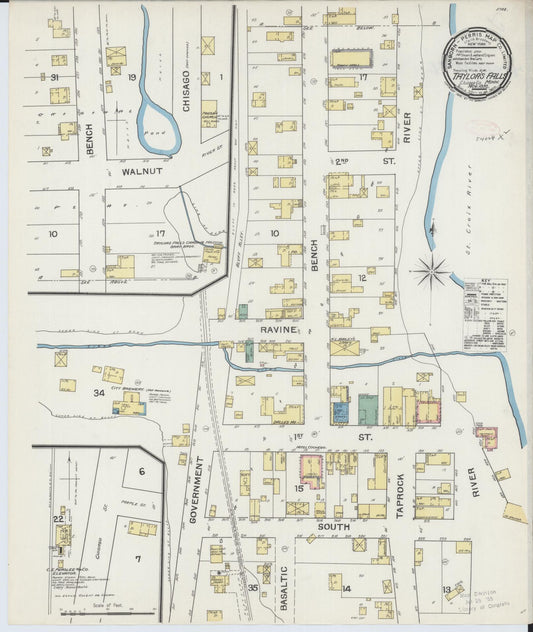 Sanborn Fire Insurance Map from Taylors Falls, Chisago County, Minnesota (1892), Sheet #0001 - Historic Sanborn Fire Insurance Map Print, vintage old map wall art, antique decor, genealogy gift, Minnesota Minnesota map
