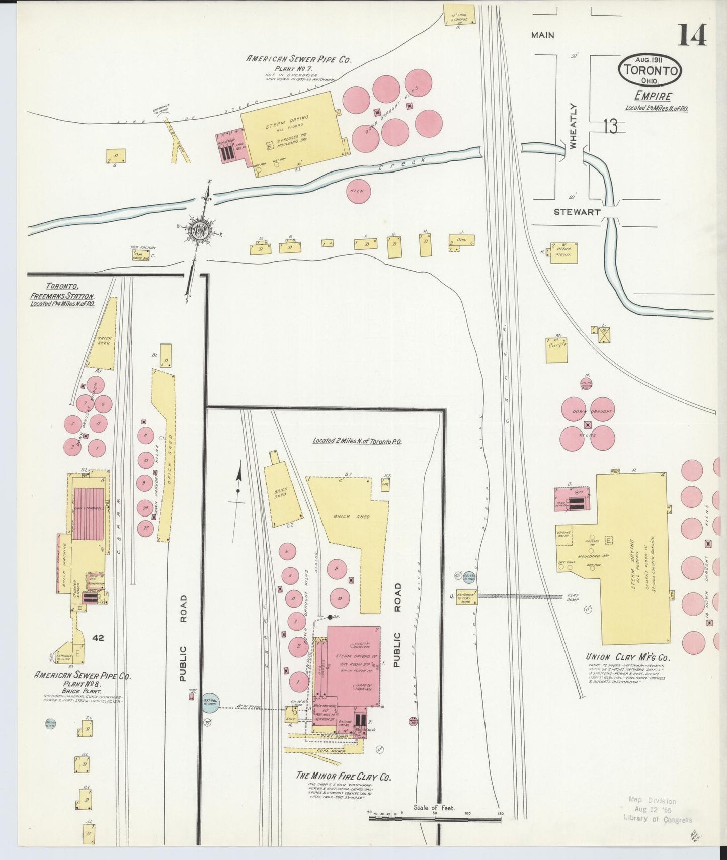 Sanborn Fire Insurance Map from Toronto, Jefferson County, Ohio (1911), Sheet #0014 - Complete Map Set gallery image, historic Sanborn map, vintage wall art, Ohio Ohio