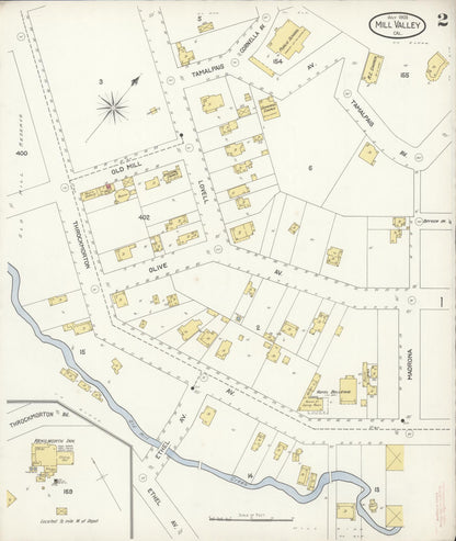 Sanborn Fire Insurance Map from Mill Valley, Marin County, California (1903), Sheet #0002 - Complete Map Set gallery image, historic Sanborn map, vintage wall art, California California