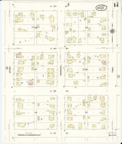 Sanborn Fire Insurance Map from Boone, Boone County, Iowa (1909), Sheet #0014 - Historic Sanborn Fire Insurance Map Print