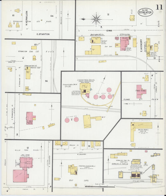Sanborn Fire Insurance Map from Streator, La Salle County, Illinois (1901), Sheet #0011 - Historic Sanborn Fire Insurance Map Print, vintage old map wall art, antique decor, genealogy gift, Illinois Illinois map
