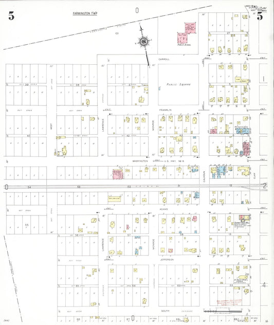 Sanborn Fire Insurance Map from Durant, Cedar County, Iowa (1948), Sheet #0005 - Historic Sanborn Fire Insurance Map Print, vintage old map wall art