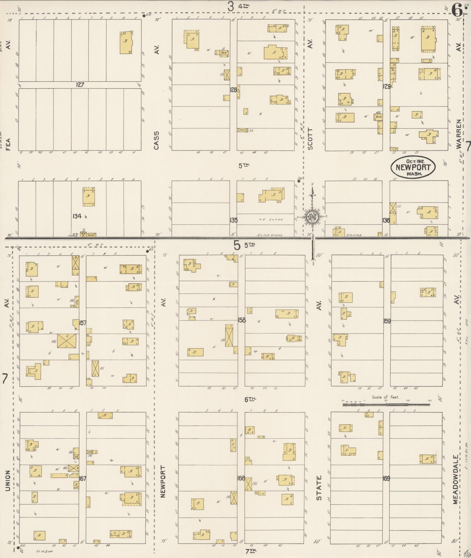 Sanborn Fire Insurance Map from Newport, Pend Orielle County, Washington (1912), Sheet #0006 - Complete Map Set gallery image, historic Sanborn map, vintage wall art, Washington Washington