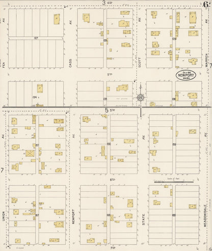 Sanborn Fire Insurance Map from Newport, Pend Orielle County, Washington (1912), Sheet #0006 - Complete Map Set gallery image, historic Sanborn map, vintage wall art, Washington Washington