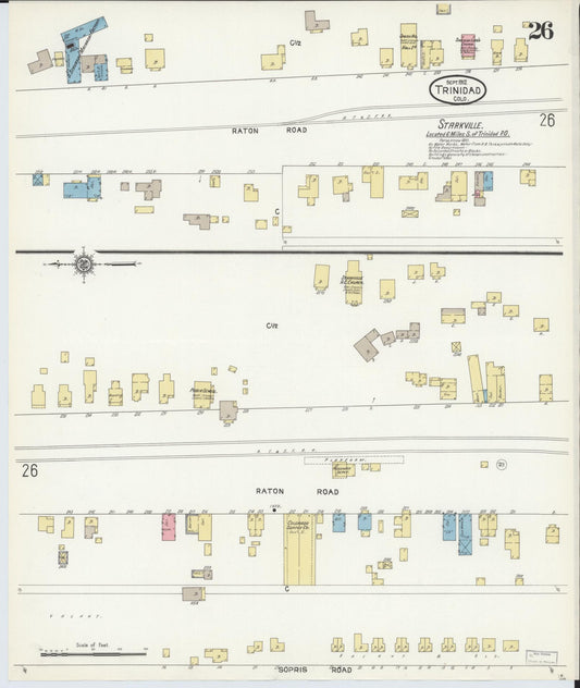 Sanborn Fire Insurance Map from Trinidad, Las Animas County, Colorado (1912), Sheet #0026 - Historic Sanborn Fire Insurance Map Print, vintage old map wall art, antique decor, genealogy gift, Colorado Colorado map