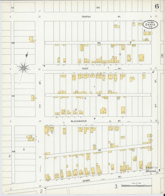 Sanborn Fire Insurance Map from Davis, Tucker County, West Virginia (1904), Sheet #0006 - Historic Sanborn Fire Insurance Map Print, vintage old map wall art, antique decor, genealogy gift, West Virginia West Virginia map