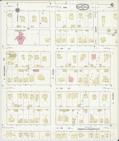 Sanborn Fire Insurance Map from Cherryvale, Montgomery County, Kansas (1911), Sheet #0006 - Complete Map Set gallery image, historic Sanborn map, vintage wall art, Kansas Kansas