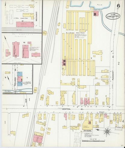 Sanborn Fire Insurance Map from Lancaster, Erie County, New York (1904), Sheet #0006 - Historic Sanborn Fire Insurance Map Print, vintage old map wall art, antique decor, genealogy gift, New York New York map