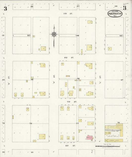 Sanborn Fire Insurance Map from Abernathy, Hale County, Texas (1925), Sheet #0003 - Historic Sanborn Fire Insurance Map Print, vintage old map wall art, antique decor, genealogy gift, Texas Texas map