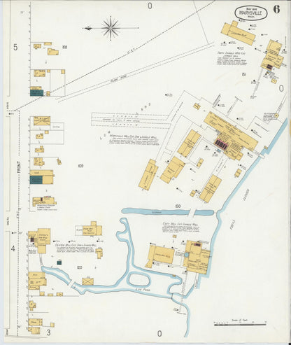 Sanborn Fire Insurance Map from Marysville, Snohomish County, Washington (1906), Sheet #0006 - Complete Map Set gallery image, historic Sanborn map, vintage wall art, Washington Washington