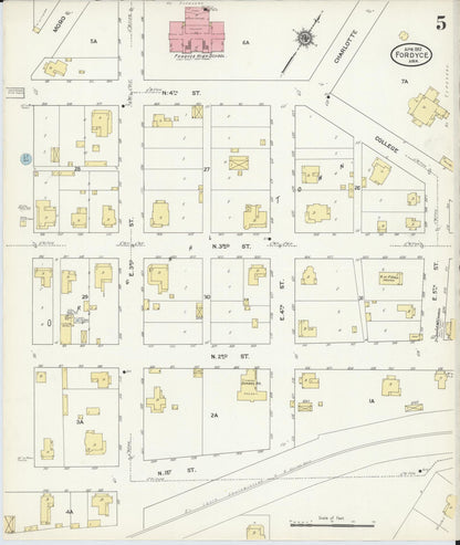 Sanborn Fire Insurance Map from Fordyce, Dallas County, Arkansas (1912), Sheet #0005 - Complete Map Set gallery image, historic Sanborn map, vintage wall art, Arkansas Arkansas