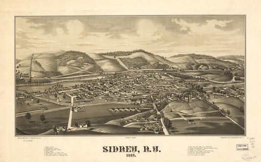 Sidney, N.Y. 1887. (1887) – Historic Bird’s-Eye View Panorama Print
