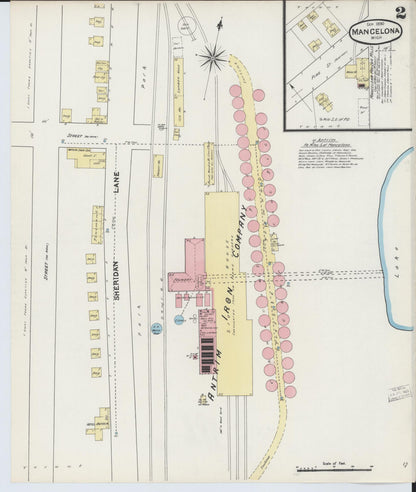 Sanborn Fire Insurance Map from Mancelona, Antrim County, Michigan (1890), Sheet #0002 - Historic Sanborn Fire Insurance Map Print, vintage old map wall art, antique decor, genealogy gift, Michigan Michigan map