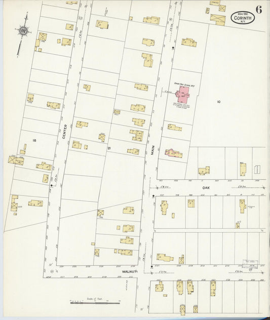 Sanborn Fire Insurance Map from Corinth, Saratoga County, New York (1912), Sheet #0006 - Historic Sanborn Fire Insurance Map Print, vintage old map wall art, antique decor, genealogy gift, New York New York map