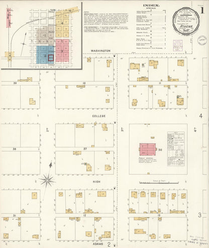 Sanborn Fire Insurance Map from Athena, Umatilla County, Oregon (1900), Sheet #0001 - Complete Map Set gallery image, historic Sanborn map, vintage wall art, Oregon Oregon