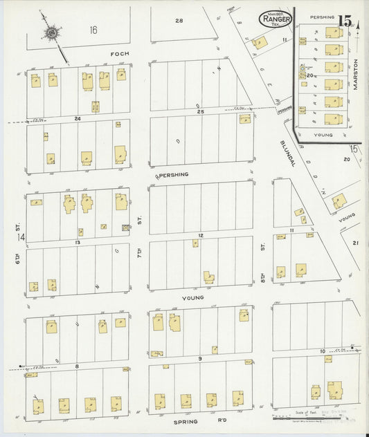 Sanborn Fire Insurance Map from Ranger, Eastland County, Texas (1920), Sheet #0015 - Historic Sanborn Fire Insurance Map Print, vintage old map wall art, antique decor, genealogy gift, Texas Texas map