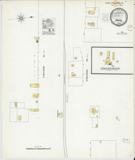 Sanborn Fire Insurance Map from Hanson, Sequoyah County, Oklahoma (1901), Sheet #0001 - Historic Sanborn Fire Insurance Map Print, vintage old map wall art, antique decor, genealogy gift, Oklahoma Oklahoma map