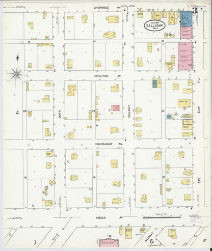 Sanborn Fire Insurance Map from Sallisaw, Sequoyah County, Oklahoma (1909), Sheet #0003 - Complete Map Set gallery image, historic Sanborn map, vintage wall art, Oklahoma Oklahoma