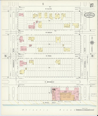 Sanborn Fire Insurance Map from Long Beach, Nassau County, New York (1914), Sheet #0017 - Complete Map Set gallery image, historic Sanborn map, vintage wall art, New York New York