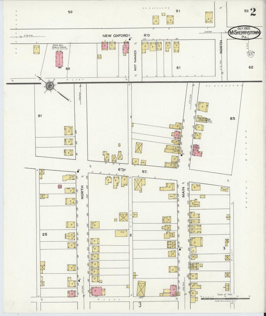 Sanborn Fire Insurance Map from McSherrystown, Adams County, Pennsylvania (1920), Sheet #0002 - Historic Sanborn Fire Insurance Map Print, vintage old map wall art, antique decor, genealogy gift, Pennsylvania Pennsylvania map