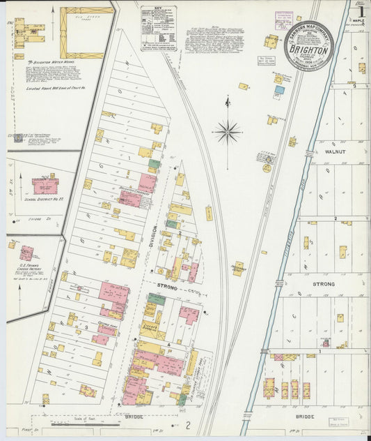 Sanborn Fire Insurance Map from Brighton, Adams County, Colorado (1904), Sheet #0001 - Complete Map Set gallery image, historic Sanborn map, vintage wall art, Colorado Colorado