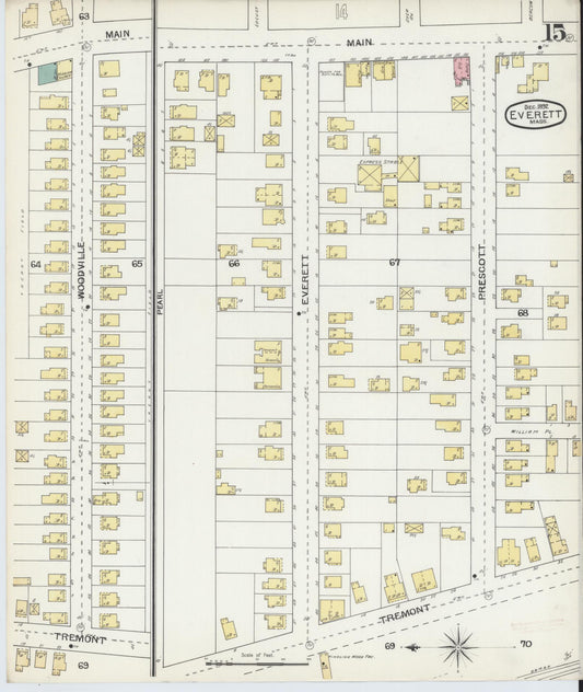 Sanborn Fire Insurance Map from Everett, Middlesex County, Massachusetts (1892), Sheet #0015 - Historic Sanborn Fire Insurance Map Print, vintage old map wall art, antique decor, genealogy gift, Massachusetts Massachusetts map