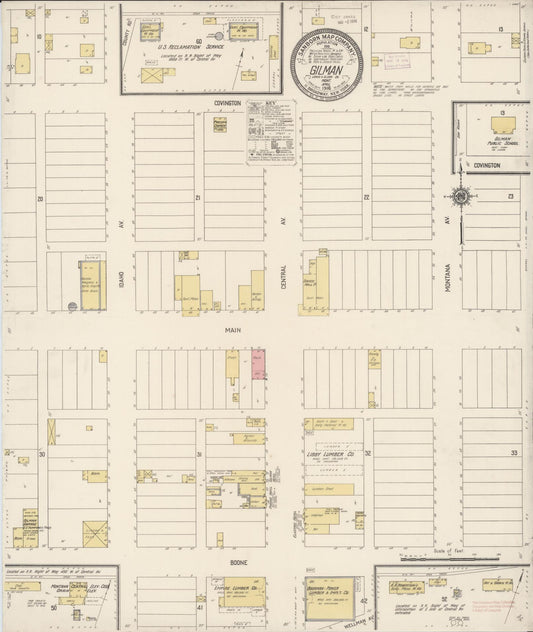 Sanborn Fire Insurance Map from Gilman, Lewis And Clark County, Montana. (1916) – Historic Sanborn Fire Insurance Map Print