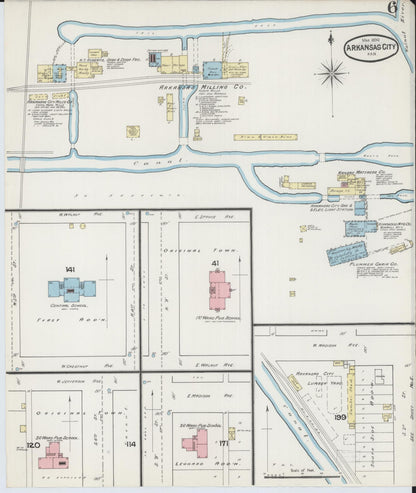 Sanborn Fire Insurance Map from Arkansas City, Cowley County, Kansas (1890), Sheet #0006 - Complete Map Set gallery image, historic Sanborn map, vintage wall art, Arkansas Arkansas