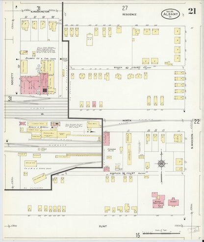 Sanborn Fire Insurance Map from Albany, Dougherty County, Georgia (1911), Sheet #0021 - Complete Map Set gallery image, historic Sanborn map, vintage wall art, Georgia Georgia