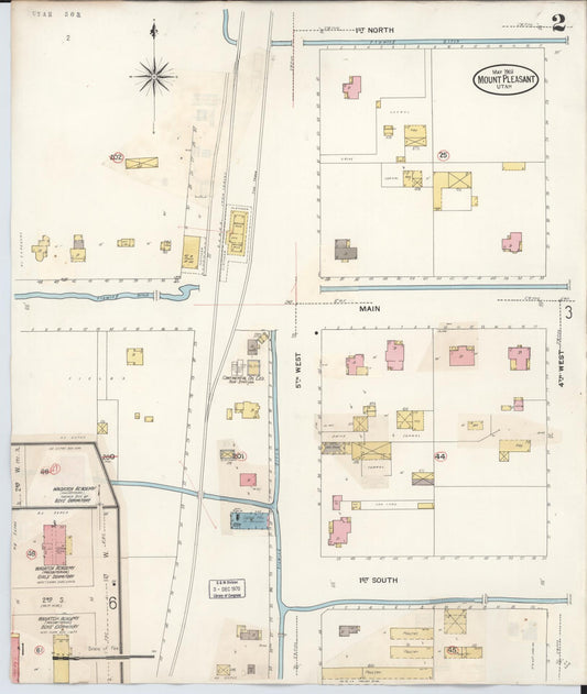Sanborn Fire Insurance Map from Mount Pleasant, Sanpete County, Utah (1931), Sheet #0002 - Historic Sanborn Fire Insurance Map Print, vintage old map wall art, antique decor, genealogy gift, Utah Utah map