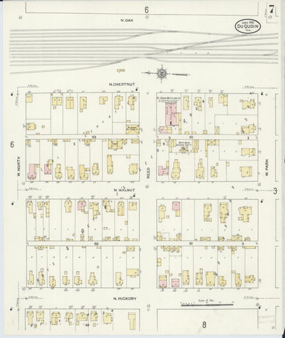 Sanborn Fire Insurance Map from Du Quoin, Perry County, Illinois (1910), Sheet #0007 - Complete Map Set gallery image, historic Sanborn map, vintage wall art, Illinois Illinois