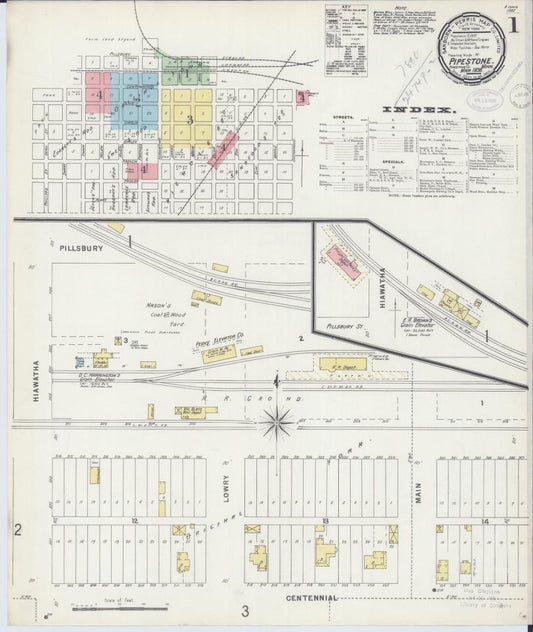 Sanborn Fire Insurance Map from Pipestone, Pipestone County, Minnesota. (1898) – Map View