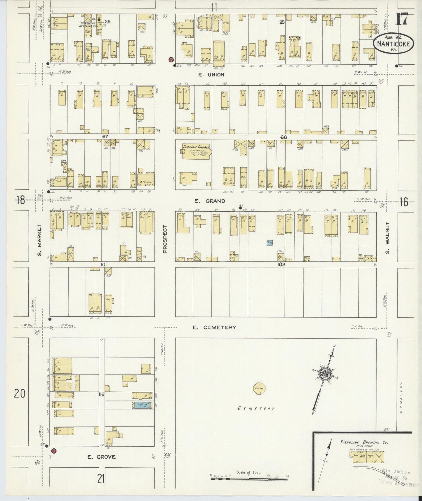 Sanborn Fire Insurance Map from Nanticoke, Luzerne County, Pennsylvania (1912), Sheet #0017 - Complete Map Set gallery image, historic Sanborn map, vintage wall art, Pennsylvania Pennsylvania