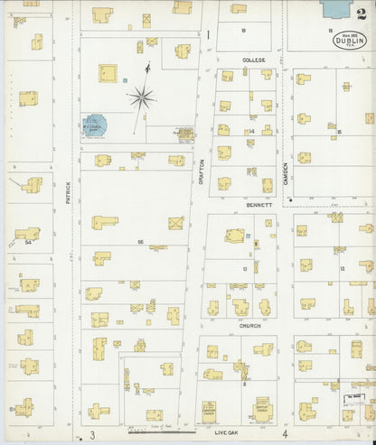Sanborn Fire Insurance Map from Dublin, Erath County, Texas (1902), Sheet #0002 - Complete Map Set gallery image, historic Sanborn map, vintage wall art, Texas Texas
