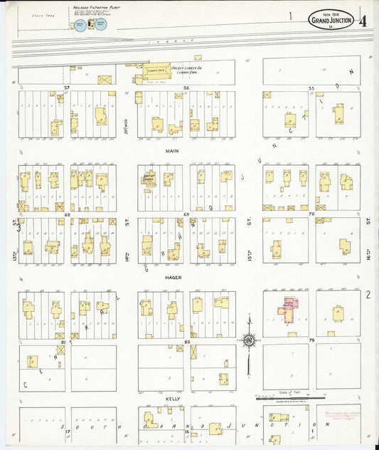 Sanborn Fire Insurance Map from Grand Junction, Greene County, Iowa (1918), Sheet #0004 - Historic Sanborn Fire Insurance Map Print, vintage old map wall art