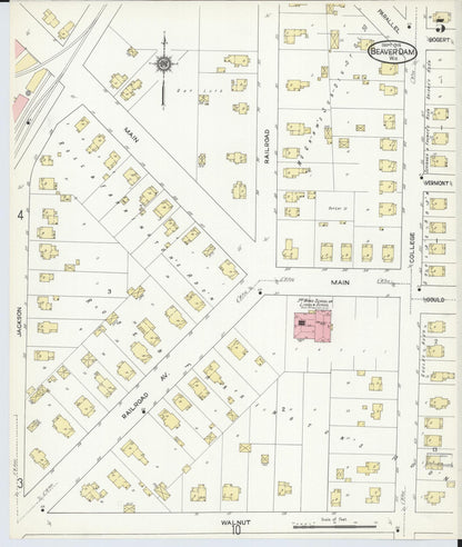 Sanborn Fire Insurance Map from Beaver Dam, Dodge County, Wisconsin (1914), Sheet #0005 - Historic Sanborn Fire Insurance Map Print, vintage old map wall art, antique decor, genealogy gift, Wisconsin Wisconsin map