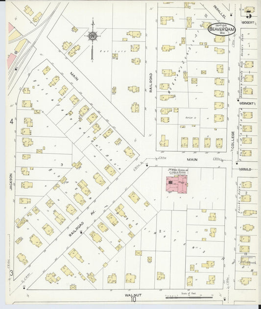Sanborn Fire Insurance Map from Beaver Dam, Dodge County, Wisconsin (1914), Sheet #0005 - Historic Sanborn Fire Insurance Map Print, vintage old map wall art, antique decor, genealogy gift, Wisconsin Wisconsin map