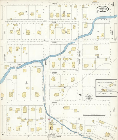 Sanborn Fire Insurance Map from Heppner, Morrow County, Oregon (1901), Sheet #0004 - Complete Map Set gallery image, historic Sanborn map, vintage wall art, Oregon Oregon