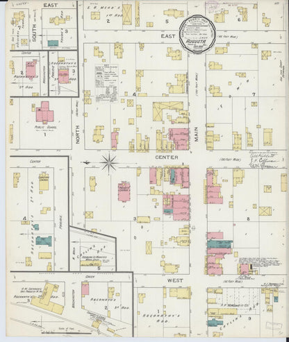 Sanborn Fire Insurance Map from Augusta, Hancock County, Illinois (1893), Sheet #0001 - Historic Sanborn Fire Insurance Map Print, vintage old map wall art, antique decor, genealogy gift, Illinois Illinois map