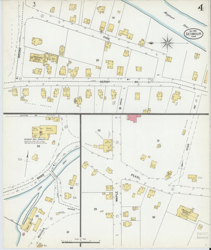Sanborn Fire Insurance Map from Seymour, New Haven County, Connecticut (1900), Sheet #0004 - Complete Map Set gallery image, historic Sanborn map, vintage wall art, Connecticut Connecticut