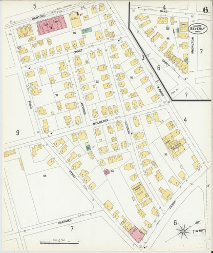 Sanborn Fire Insurance Map from Beverly, Essex County, Massachusetts (1901), Sheet #0006 - Complete Map Set gallery image, historic Sanborn map, vintage wall art, Massachusetts Massachusetts