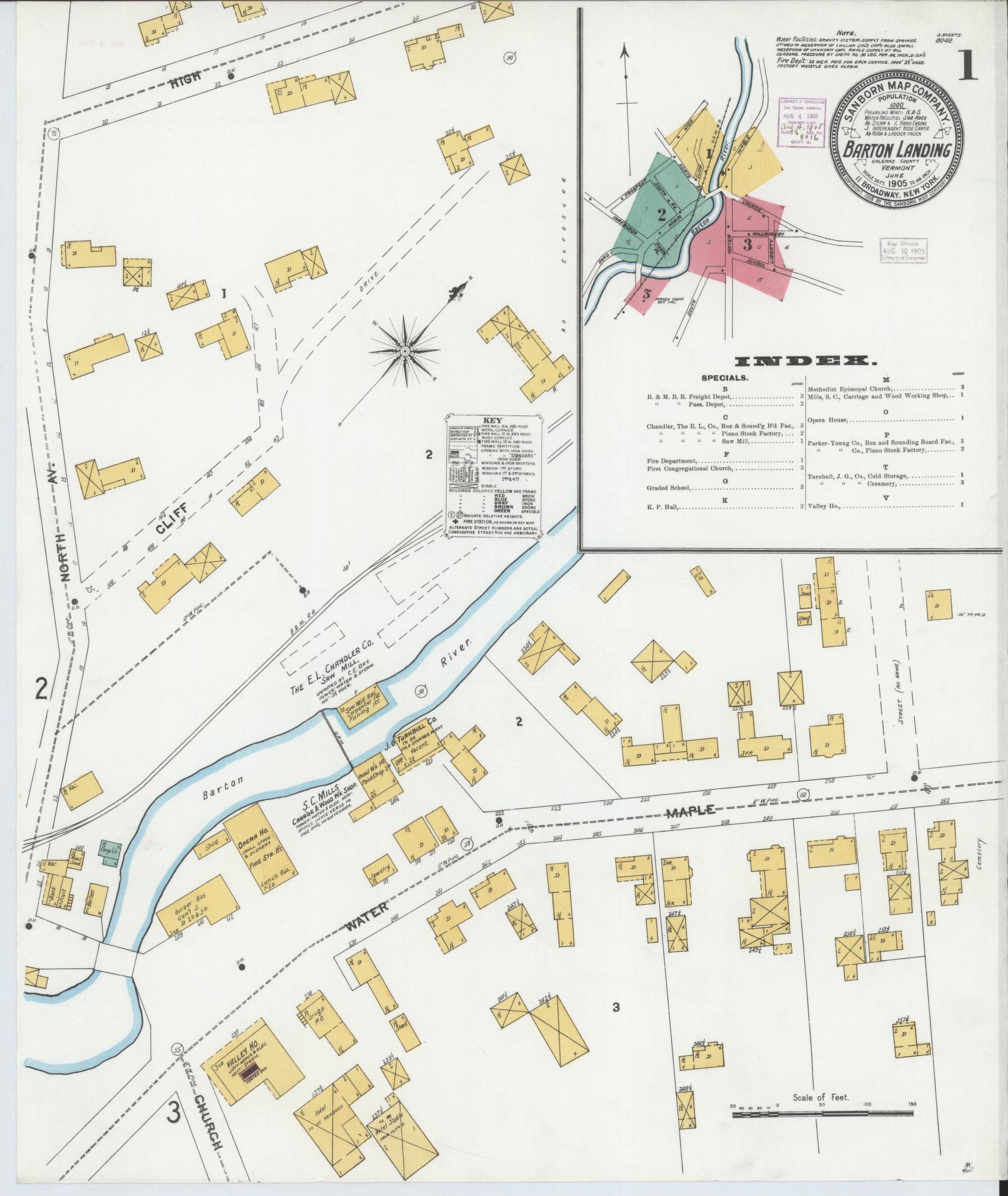 Sanborn Fire Insurance Map from Barton Landing, Orleans County, Vermont. (1905) – Historic Sanborn Fire Insurance Map Print