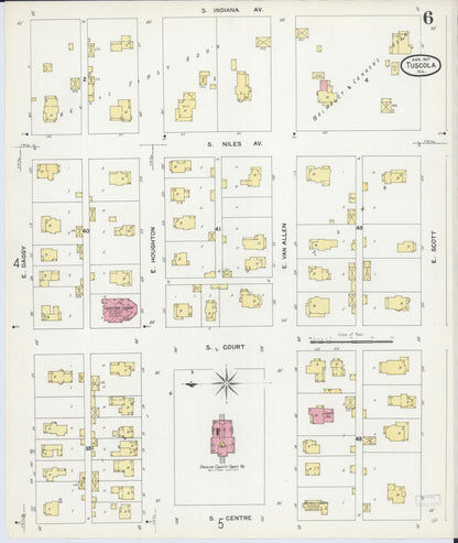 Sanborn Fire Insurance Map from Tuscola, Douglas County, Illinois (1907), Sheet #0006 - Complete Map Set gallery image, historic Sanborn map, vintage wall art, Illinois Illinois