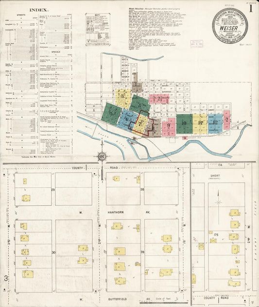 Sanborn Fire Insurance Map from Weiser, Washington County, Idaho. (1914) – Historic Sanborn Fire Insurance Map Print