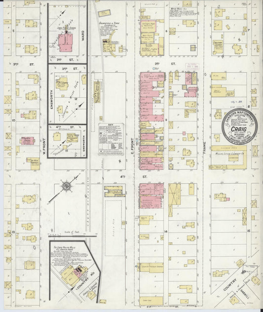 Sanborn Fire Insurance Map from Craig, Holt County, Missouri (1911), Sheet #0001 - Historic Sanborn Fire Insurance Map Print, vintage old map wall art, antique decor, genealogy gift, Missouri Missouri map
