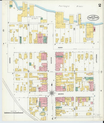 Sanborn Fire Insurance Map from Port Clinton, Ottawa County, Ohio (1904), Sheet #0002 - Historic Sanborn Fire Insurance Map Print, vintage old map wall art, antique decor, genealogy gift, Ohio Ohio map