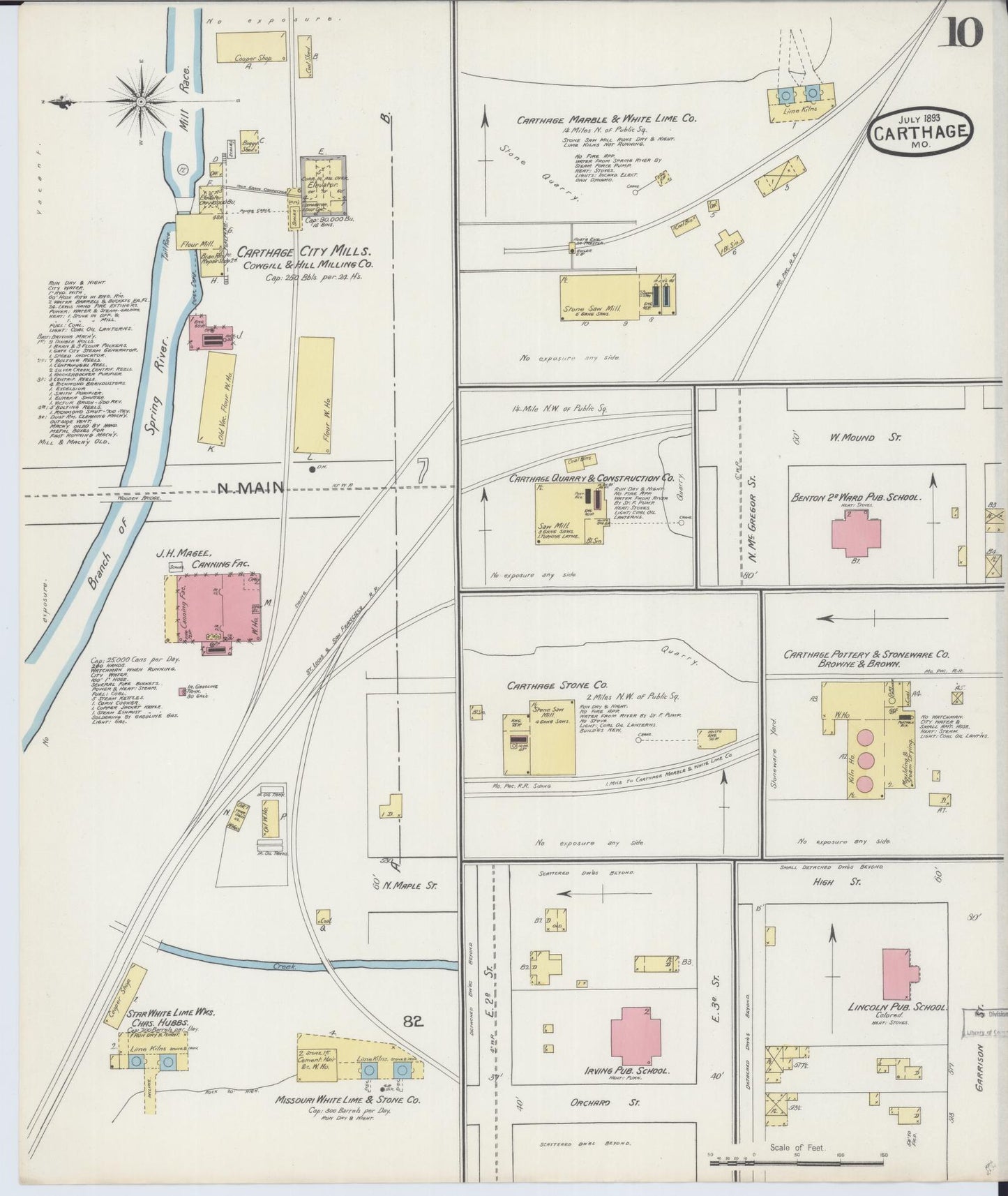 Sanborn Fire Insurance Map from Carthage, Jasper County, Missouri (1893), Sheet #0010 - Complete Map Set gallery image, historic Sanborn map, vintage wall art, Missouri Missouri