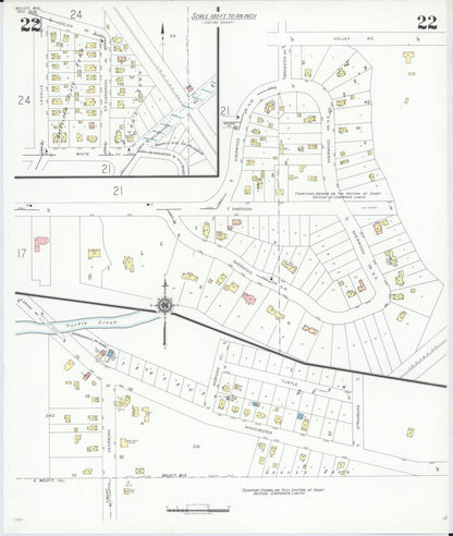 Sanborn Fire Insurance Map from Beloit, Rock County, Wisconsin (1939), Sheet #0022 - Complete Map Set gallery image, historic Sanborn map, vintage wall art, Wisconsin Wisconsin