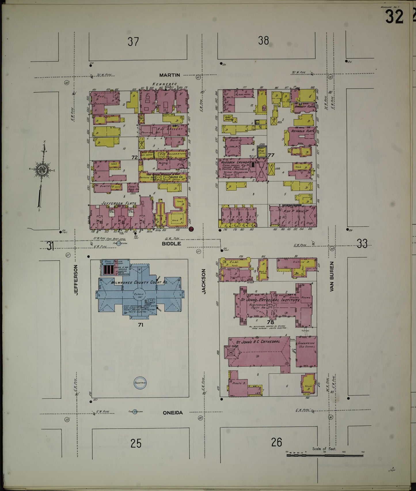 Sanborn Fire Insurance Map from Milwaukee, Milwaukee County, Wisconsin (1910), Sheet #0032 - Complete Map Set gallery image, historic Sanborn map, vintage wall art, Wisconsin Wisconsin