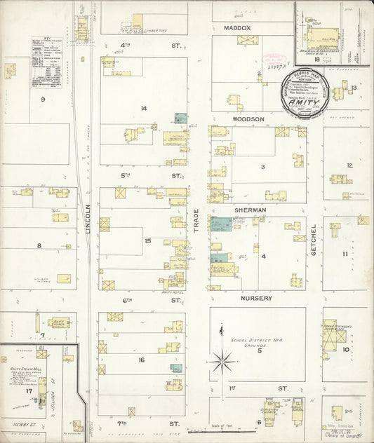 Sanborn Fire Insurance Map from Amity, Yamhill County, Oregon (1892), Sheet #0001 - Historic Sanborn Fire Insurance Map Print, vintage old map wall art, antique decor, genealogy gift, Oregon Oregon map